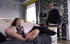 Jess Mori fucks an old geezer for room and board - movie 1 - 2