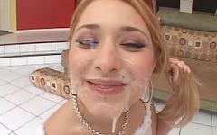 Kayla Marie gets her face covered in gooey jizz - movie 3 - 7