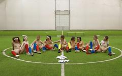 Hot soccer lesbians have a gang bang on the practice field! - movie 1 - 7