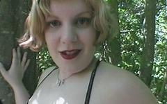 Watch Now - Dominique will drive you wild as this sexy blonde bbw sucks cock outdoors