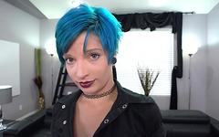 Kodi Jett gets a mouthful of cum after a hardcore blowjob join background
