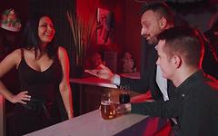 Mariskax takes two guys back to the VIP so they can DP her hot ass - movie 4 - 2