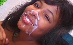 Ebony fatty Desire gets cream on her face - movie 4 - 7