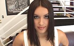 Watch Now - Big boobed brunette megan jones wears white fishnets while being fucked