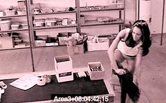 This skank doesn't care if the security camera catches her - movie 1 - 4