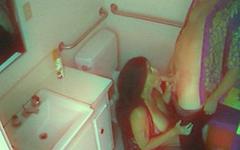This horny couple got caught fucking in the bathroom on security camera - movie 4 - 3