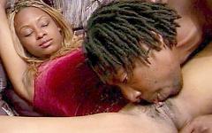 After eating her pussy this hung black stud slams his lovers slit hard join background