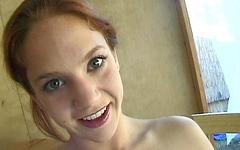 Horny red head Gabriella has delicious boobs and is a talented cocksucker join background