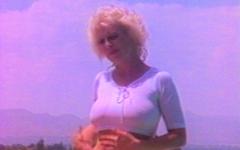 Ver ahora - Cute blonde is power fucked outdoors by the pool in vintage video set