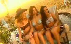 Three gorgeous beauties get kinky with each other for steamy lesbian fuck join background