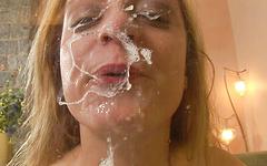 A face full of cum is what Denise winds up with after deepthroating - movie 4 - 7