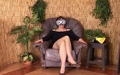 Watch Now - This whore loves wearing a mask while masturbating