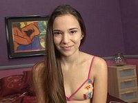 Ver ahora - Horny amateur brunette sucks cock, gets her hairy pussy fucked and eats cum