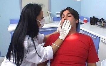 Download Sex on the dentist chair makes this horny nurse go crazy and drink cum