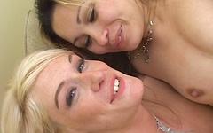 Two sexy lesbians explore each others bodies with toys and a strap-on - movie 1 - 7