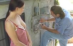 A handjob is great, but a handjob by three hot sluts? This lucky guy got it - movie 6 - 2